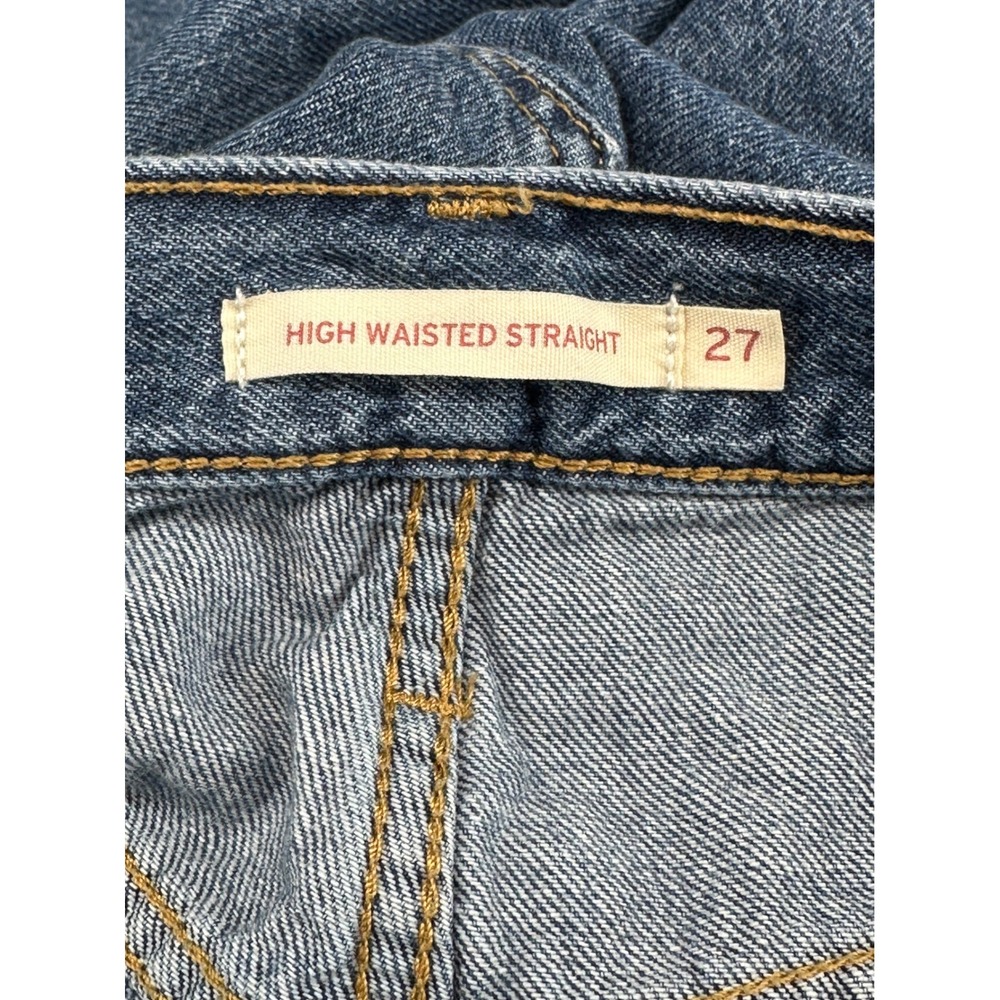 Levi's High Waisted Straight Jeans 27 Waterless Denim Vintage Wash 90s Mom Fit - Picture 5 of 7
